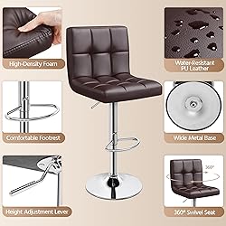 Yaheetech Bar Stools Set of 2, Adjustable PU