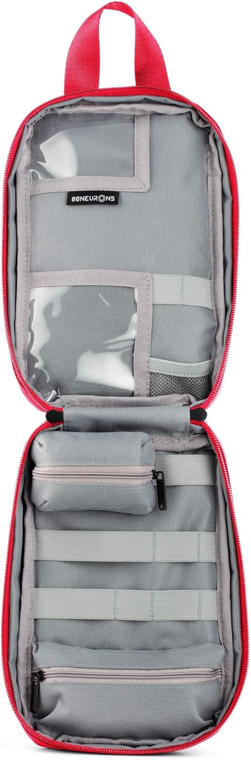 86NEURONS - Diabetes Supplies Bag and Insulin Travel case. Insulated Carrying case and Organizer Pack for All Diabetic Supplies. Holds Insulin pens, vials, Blood Sugar Test Strips, Medicine (red): Health & Personal Care