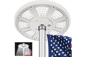 Aurolit Flagpole Light Solar Powered,Auro 5 Pro Flag Pole Light 136 LED for 15-25 Ft Poles,12 Hour Dusk to Dawn Auto On/Off,Spectacular Aurora Lighting on Outdoor Pole Top