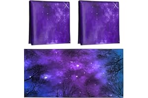 Hortsun Pack of 2 Fluorescent Light Covers 4 x 2 Feet Magnetic Ceiling Light Cover Room Supplies for Home Office(Forest Galaxy)