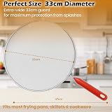 TIJAR 33cm Splatter Screen for Frying Pan - Oil Splash Guard & Cover view 2