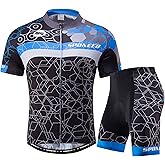 sponeed Men Cycle Outfit Set Bicycle Jersey Road Biker Shorts Trianthlon Cycling Gear Shirts