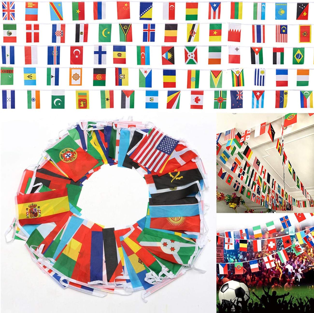 Qune 100 Countries String Flag – International Flags of the World ...