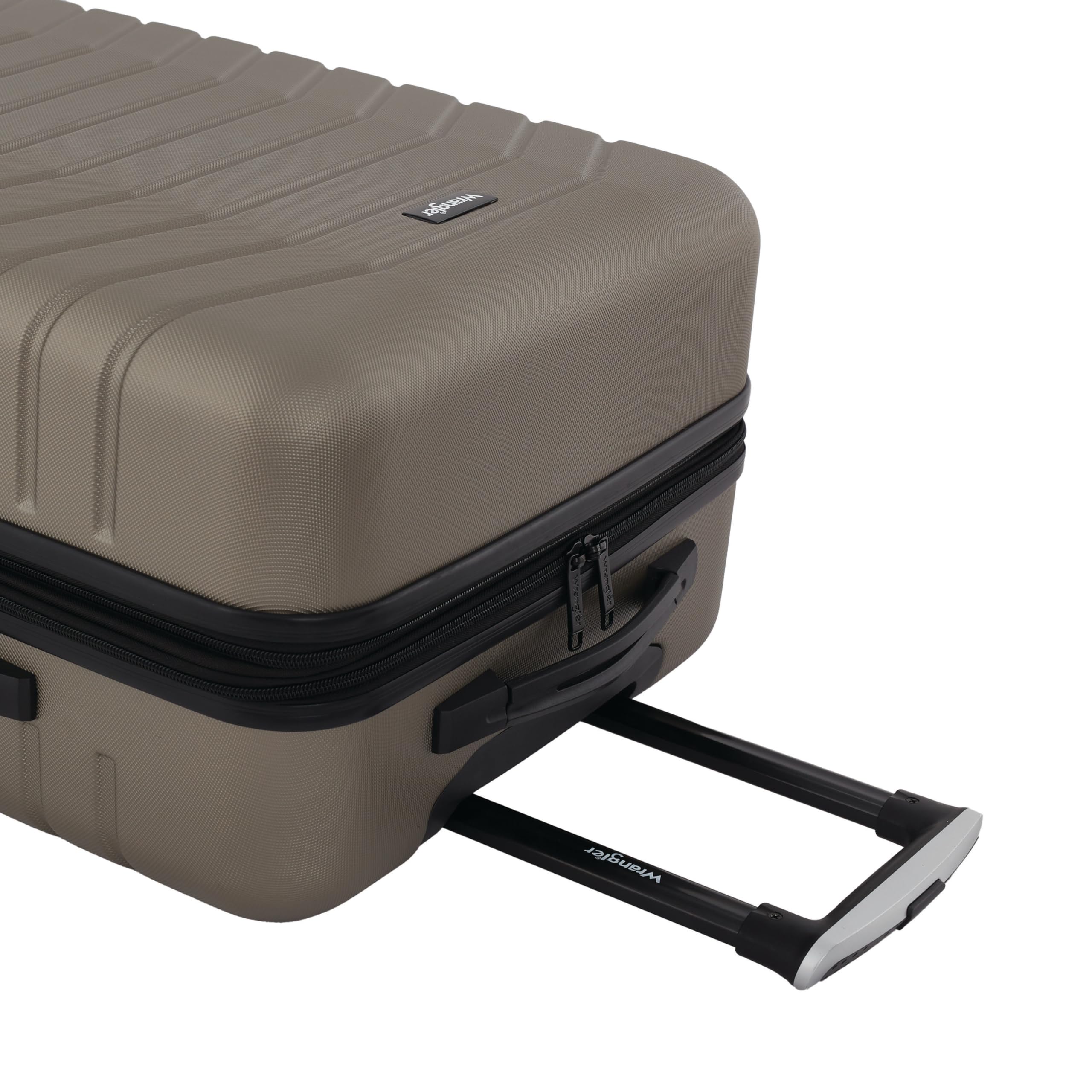 Wrangler Tahoe 3 Piece Spinner Luggage Set, Desert Taupe, 18.5 x 12 x 31.5 inches