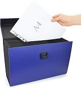 Rapesco 1553 19-Part Expanding Box File A4+ Blue with Lid Lock view 4