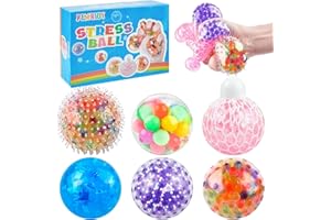 FLMRIOY 6 Pack Stress Balls for Adults, Squeeze Ball Set Anxiety Relief Toys Colorful Squishy Balls for Party Favors Birthday Valentine's Day Gifts Autism ADHD