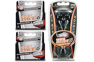 Dorco Pace 6 - Six Blade Razor Blade System - Value Pack (10 Pack + 1 Handle)