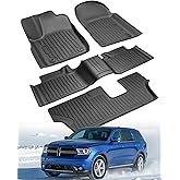 MikeEV Custom Fit 4 Pcs Floor Mats for Dodge Durango 2011-2015 - All-Weather Rubber Mats & Liners, Heavy Duty Car Interior Protection for SUV, Weather-Resistant & Easy to Clean