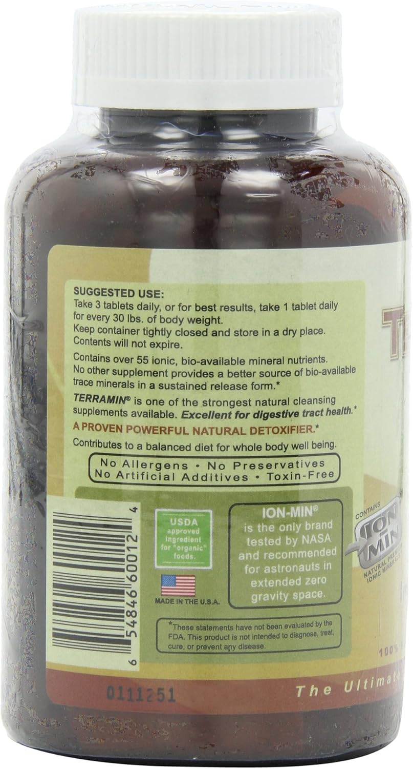 Ion-Min, Terramin 2 in 1, Mega-Mineral Supplement & Internal Cleanser Tablets, 1-Gram, 500-Count: Health & Personal Care