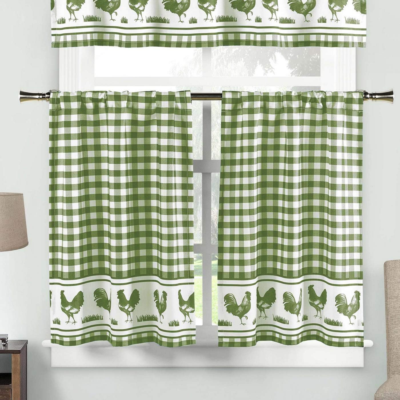 Amazon Com Home Maison Hellen Rooster Plaid Gingham Checkered