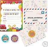 VELENTI 40 Pack Kids Birthday Invitations A5 Folding Envelope Design view 8