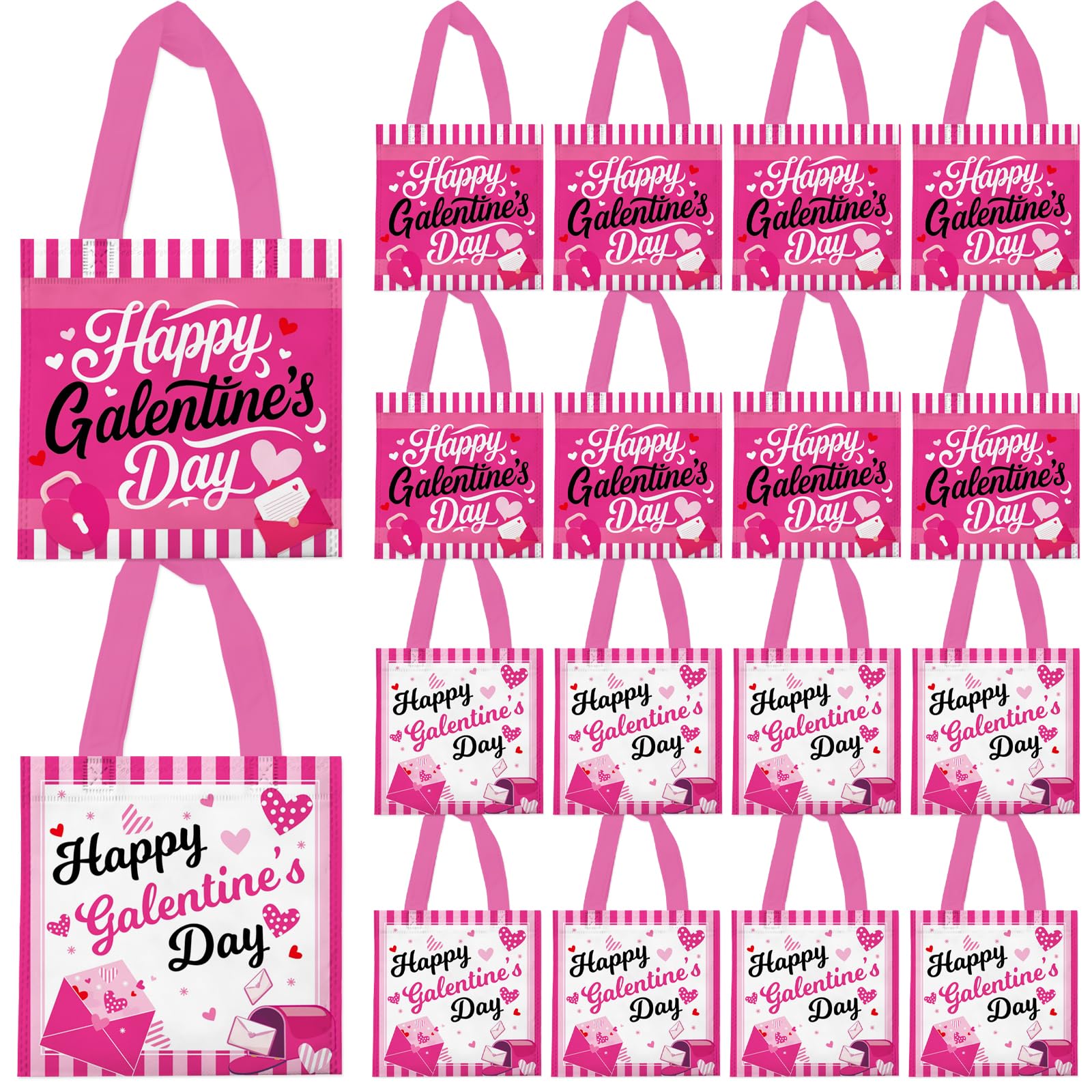 Photo 1 of **PARTIAL SET/ MISSING PIECES*** delaimastor 20Pcs Happy Galentine's Day Gift Bag Non-Woven Tote Bag Reusable Bags With Handles for Ladies Galentine's Day Wedding Party Favors Gift Wrapping