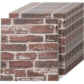 Greymond 3D Faux Brick Wall Panels, Peel and Stick, XPE Foam, Red, 10 PCS | 14.3 Sq. Ft. each 15 x 13.7 x 0.27 in. Peel-and-stick design for dry indoor accent walls in bedrooms and living rooms.