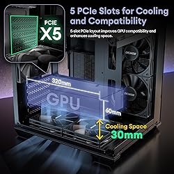 Okinos MATX PC Case, 5 x 120mm Case Fans