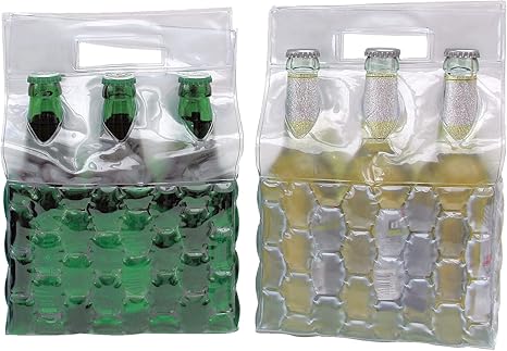 Joka International Gmbh 2 Flaschenkuhler Sixpack M Eisgel Grun Und Weiss Weinkuhler Zum Einfrieren 14329 Amazon De Kuche Haushalt