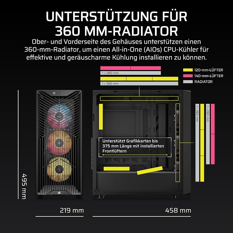 3200D RS ARGB Mid-Tower ATX PC-Gehäuse – Schwarz