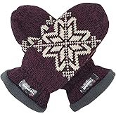 BRUCERIVER Women Snowflake Knit Mittens with Warm Thinsulate Fleece Lining