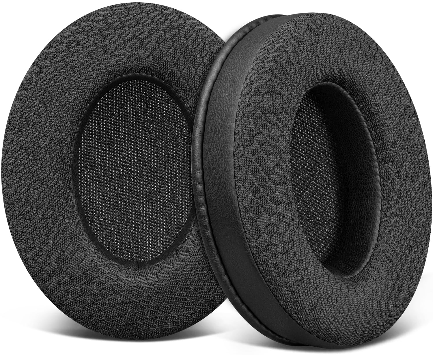 SOULWIT Earpads Replacement for Sennheiser HD202/HD202II/HD203/HD212/HD212-Pro/HD437/HD447/HD457/HD477/HD497/EH150/EH250/EH350/HD62-TV/HD65-TV, Ear Pads Cushions with Football Texture Fabric - Black