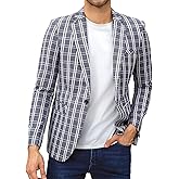 Cloudstyle Mens Plaid Blazer Lightweight Casual Sport Coat Daily Slim Fit Suit Jacket