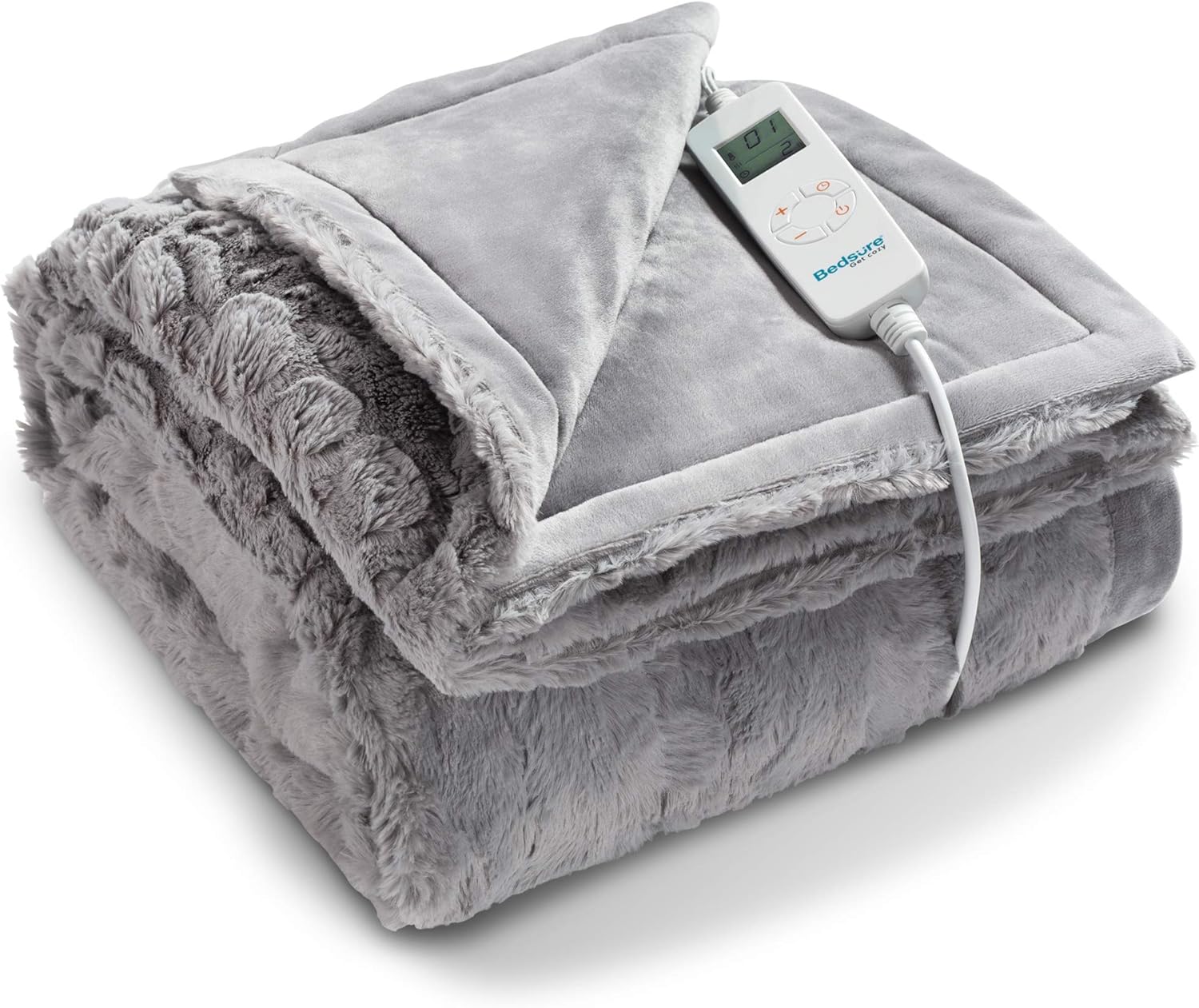 Bedsure Heated Blanket Throw Electric - with 6 Heat Setting Low Voltage, Fast - Heating Blanket 1/2/3/4 H Timer Auto - Off, Fuzzy Super Soft Flannel Fleece Throw Blanket, 50 x 60 inch Grey: Kitchen & Dining