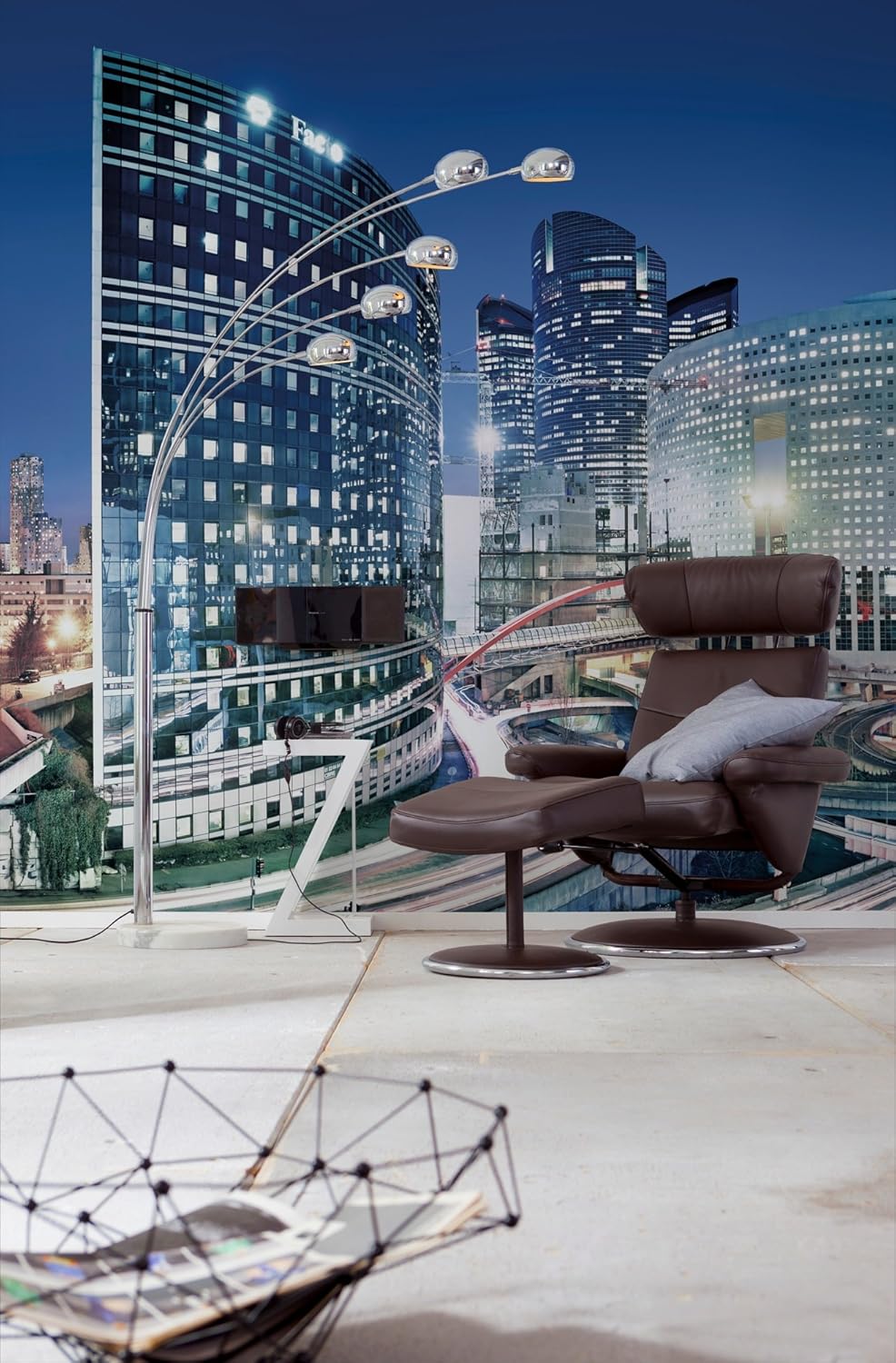 Komar La Defense Photo 368 x 254 cm Wallpaper Mural Wall Decoration Paris Mega City Illuminated Bedroom Living Room 8-912 Paper