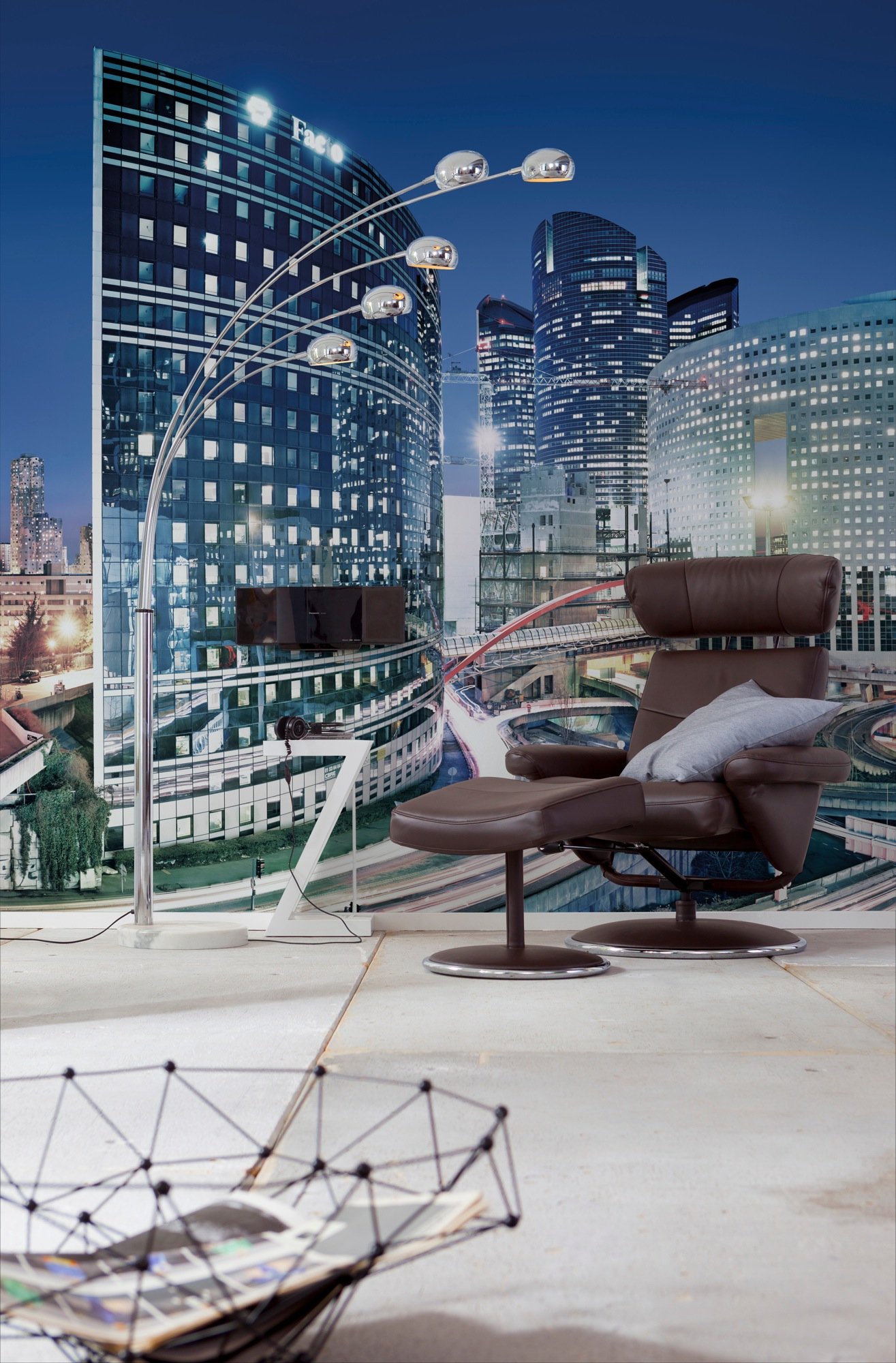 Komar La Defense Photo 368 x 254 cm Wallpaper Mural Wall Decoration Paris Mega City Illuminated Bedroom Living Room 8-912 Paper, Colourful, cm