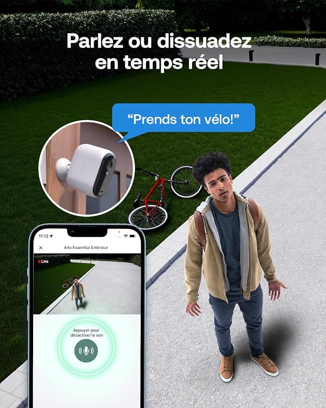 Essential 3, Caméra de Surveillance WiFi, Vidéo 2K, 2 Caméras