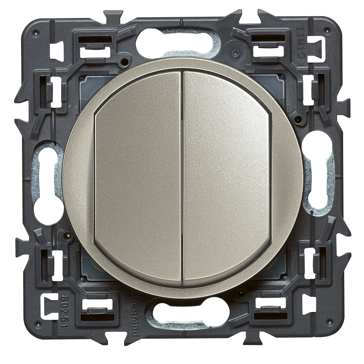 Legrand Celiane LEG99771 Double On-Off/Two-Way Switch 10 A for Self-Assembly Titanium