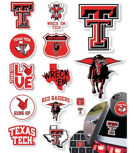 Desert Cactus Texas Tech Uni Notizkarten-Set - 10 Karten + Umschläge, TTU Red Raiders Design, Dicker Karton