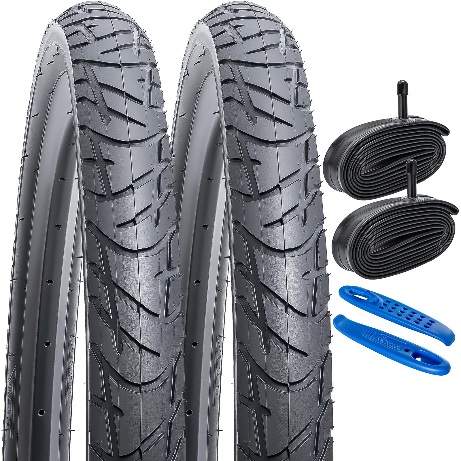 Photo 1 of YUNSCM 2-PCS 26" Road Bike Tires 26 x 2.10/54-559 and 26" Heavy Duty Bike Tubes Schrader Valve Compatible with 26x2.0 26x2.10 26x2.125 Bike Bicycle Tires and Tubes (Y-813)