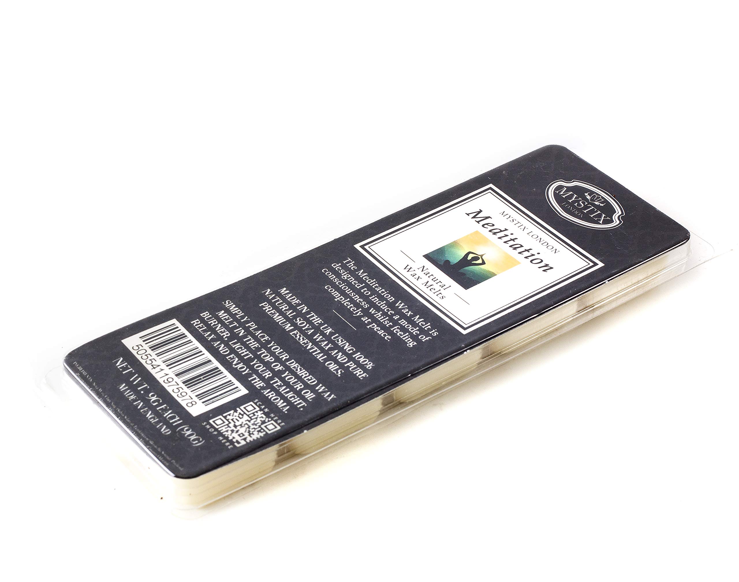 Mystix London | Meditation - Wax Melts Clamshell 5 x 90g (50 Cubes) | 100% Natural SOYA Wax | Long-Lasting Fragrance for Aromatherapy & Soothing Atmosphere
