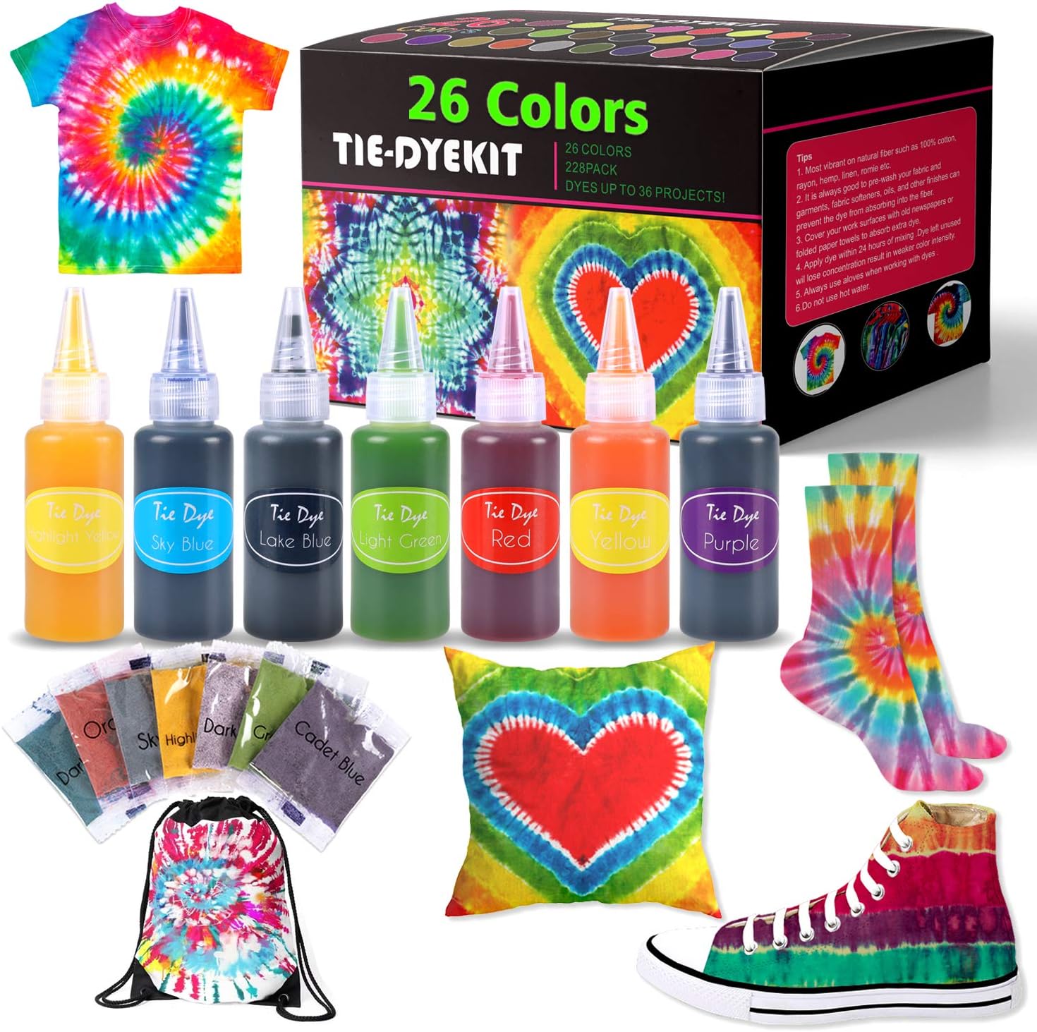 Amazon Tie Dye Kits 26 Colors Tie Dye Shirt Fabric Dye Kit For 