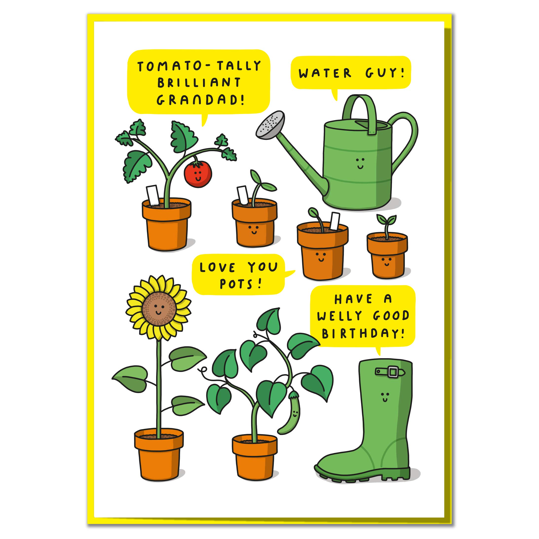 Tomato-Tally Brilliant Grandad! Water Guy! Funny, Cute, Grandad Birthday Card