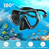 G2RISE Sn02 Snorkel Set Adults Scuba Mask Dry Top Anti-Fog 2 Pack view 6