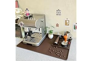 Brown Coffee Bar Mat for Countertops, Coffee Mat Fits Under Coffee Maker, Espresso Machine, Dish Drying Mat 58x40cm