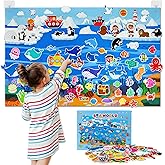 Taika 70 Pcs Ocean Creatures Felt Story Board Set, 43x28 inch Flannel Board, Fuzzy Felt Set, Preschool Storytelling, Classroo
