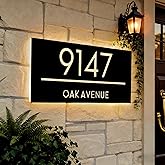 Sallyboyal Personalized Lighted House Numbers, Custom Illuminated Address Signs for Outside, Backlit LED Numbers for Home & C