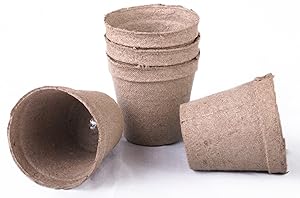 100 NEW Round Jiffy Peat Pots Size 3x3 ~ Pots Are 3 Inch Round At the Top and 3 Inch Deep. (Basic pack) (Original Version)