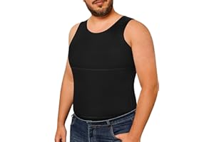 Eleady Gynecomastia Compression Shirt Men - Body Shaper Tank Top Mens Slimming Undershirt Slimming Shirts Plus Size