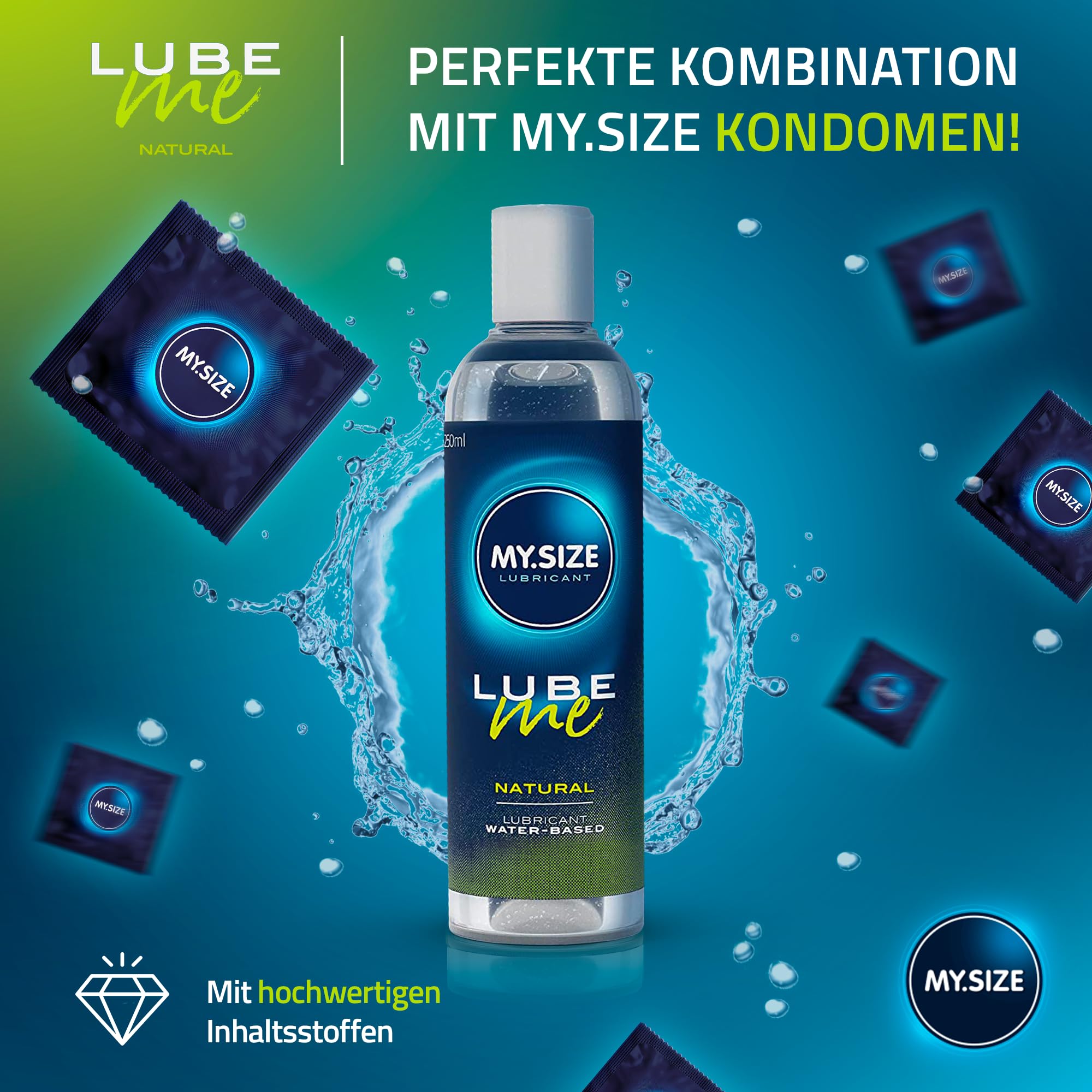 MY.SIZE Lube Me Premium Gleitgel Natural 250 ml | Gleitmittel Natürlich & geruchsneutral | Lubricant Gel Für Toys & Latexkondome geeignet 6