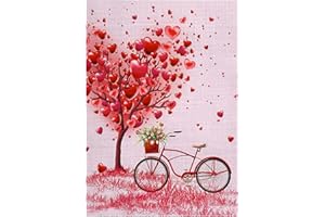 CLOTHMILE Valentine Heart Tree Diamond Painting Kit for Adults Valentine's Day Love Full Drill Diamond Dots Paintings 5d Paint with Diamonds Pictures Gem Art Painting Kits DIY Adult Crafts Kits 16x12 Inch