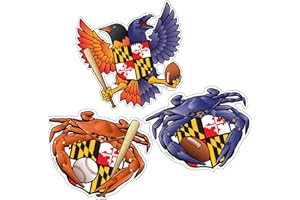 CITIZEN PRIDE Baltimore Sticker Trio, Three Fan Stickers, Decal die Cut Vinyl - Made in USA