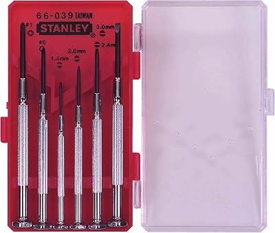STANLEY Precision Screwdriver Set 6 Pieces Hex Handle Revolving Head 1-66-039