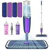 Spray Wet Dry Mops for Floor Cleaning - MEXERRIS Microfiber Hardwood Floor Mop with Spray Dust Dry Flat Mops with 2 Refillabl