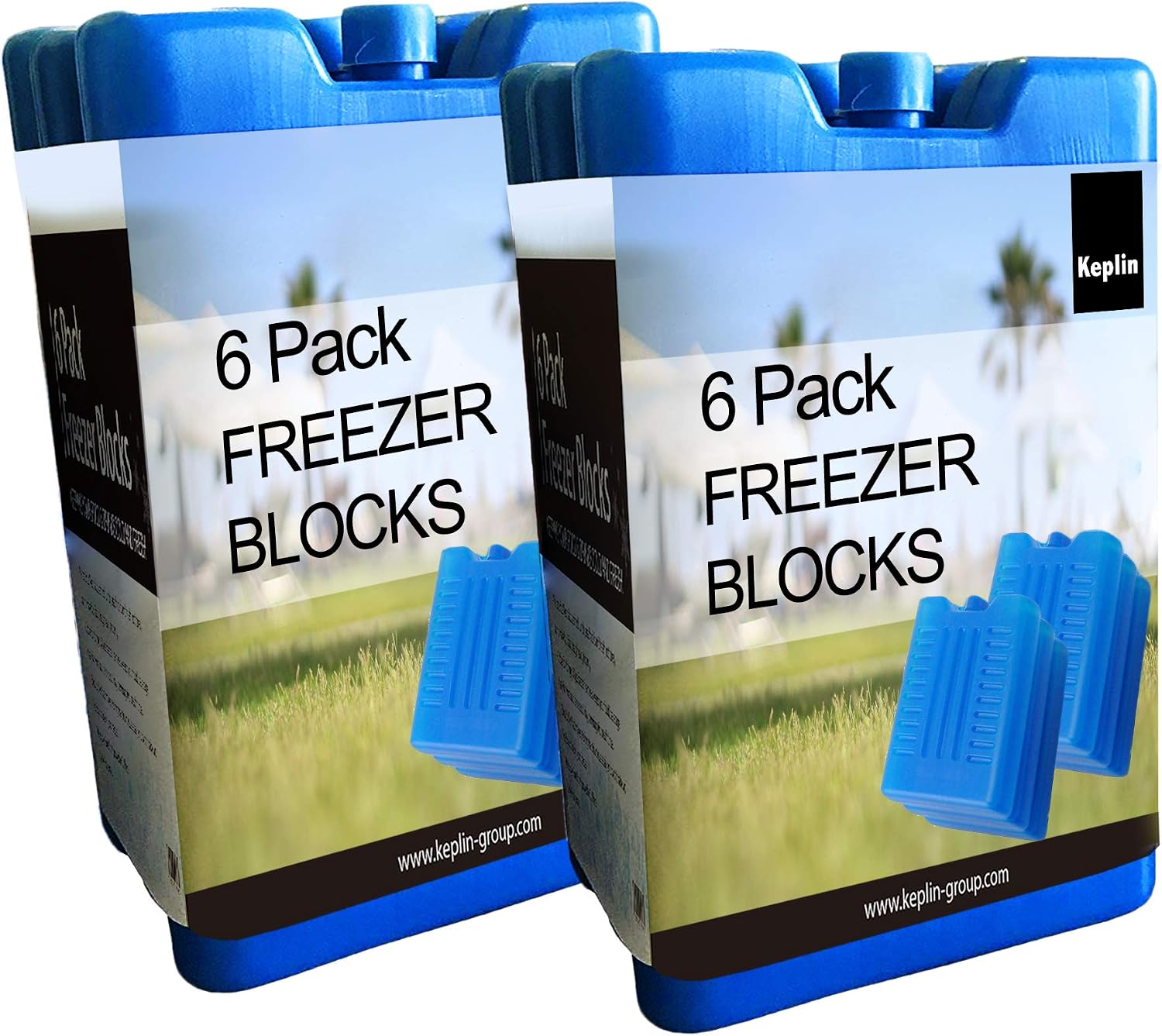KEPLIN 6 Pack Home Freezer Blocks for Family, Long Lasting Reusable Ice Boards, Portable Cool Box Keeps Food, Drink