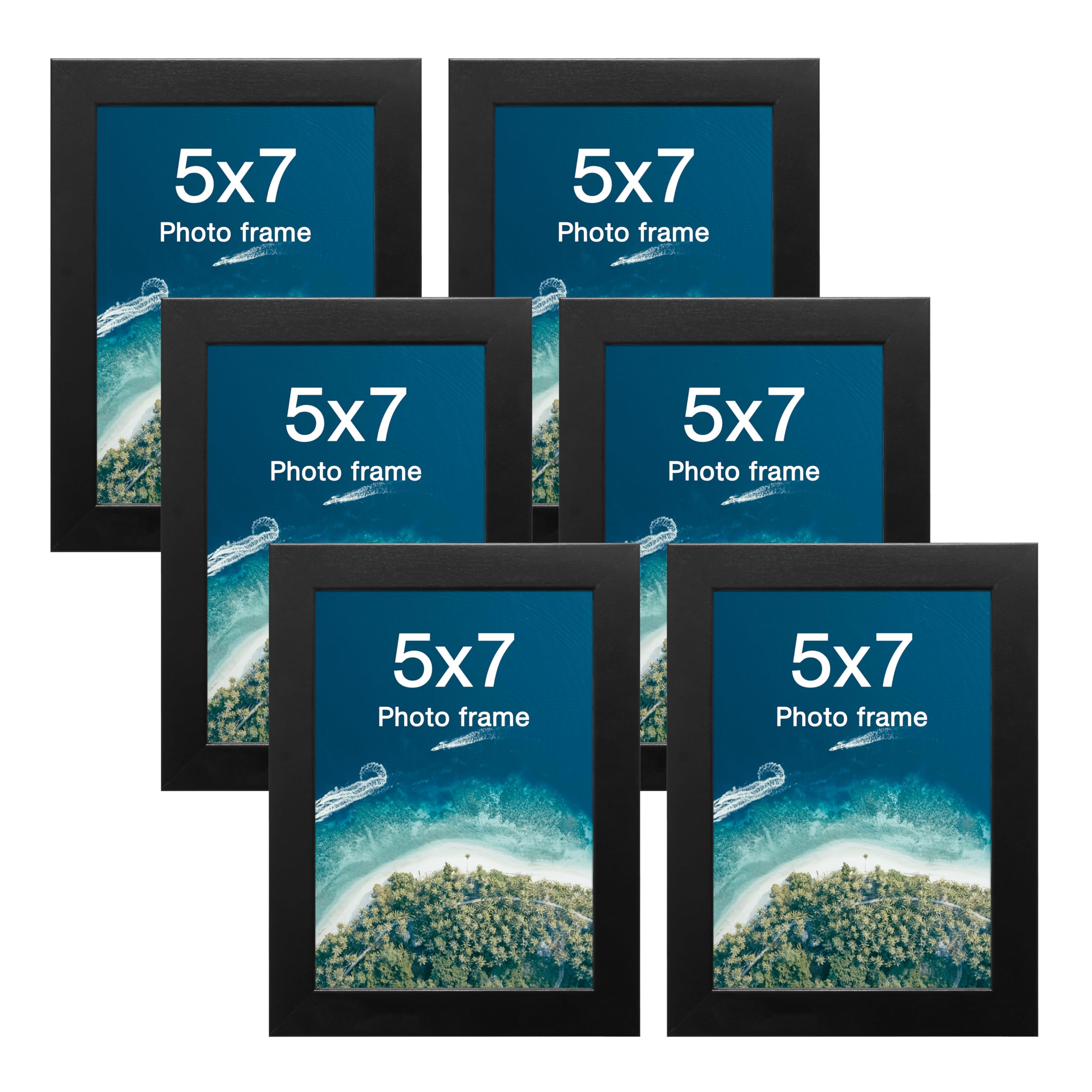 Photo 1 of FrameWorks Value 6-Pack 5” x 7” Classic Black Gallery Style Picture Frames