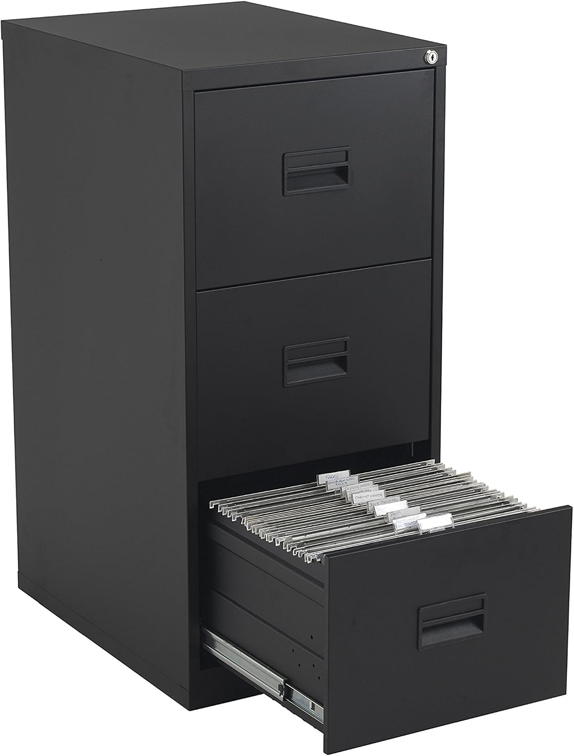Office Hippo Heavy Duty Steel Filing Cabinet, 3 Drawer Filing Cabinet, Fully Welded Construction with 40kg Drawer Tolerance