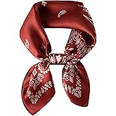 WUZININGLE 100% Mulberry Silk Neck Scarf, 21"x21" Silk Hair Head Scarf for Women Men, Lightweight Square Silk Scarf Small