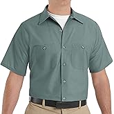 Red Kap Mens Industrial Work Shirt, Regular Fit, Short Sleeve