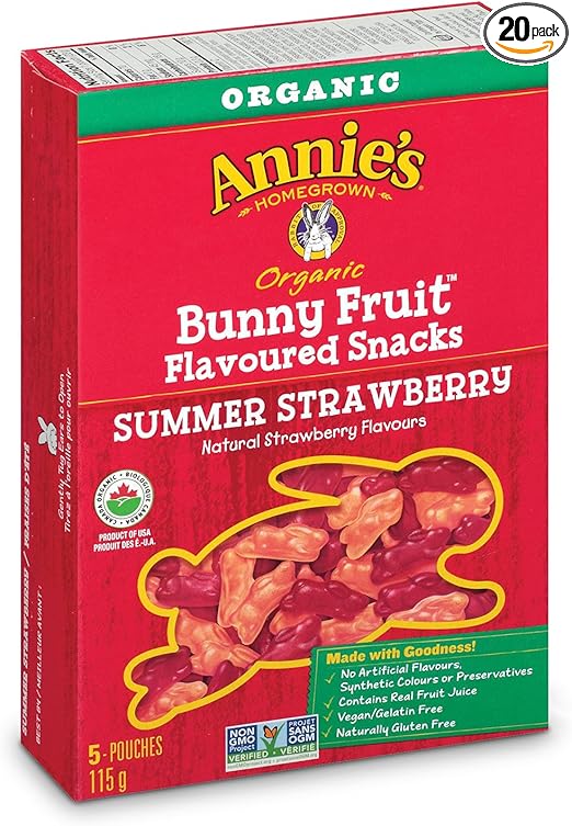 Amazon Com Annie S Organic Bunny Fruit Snacks Summer Strawberry
